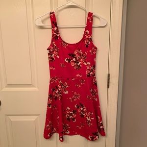 Red Floral Sleeveless Dress